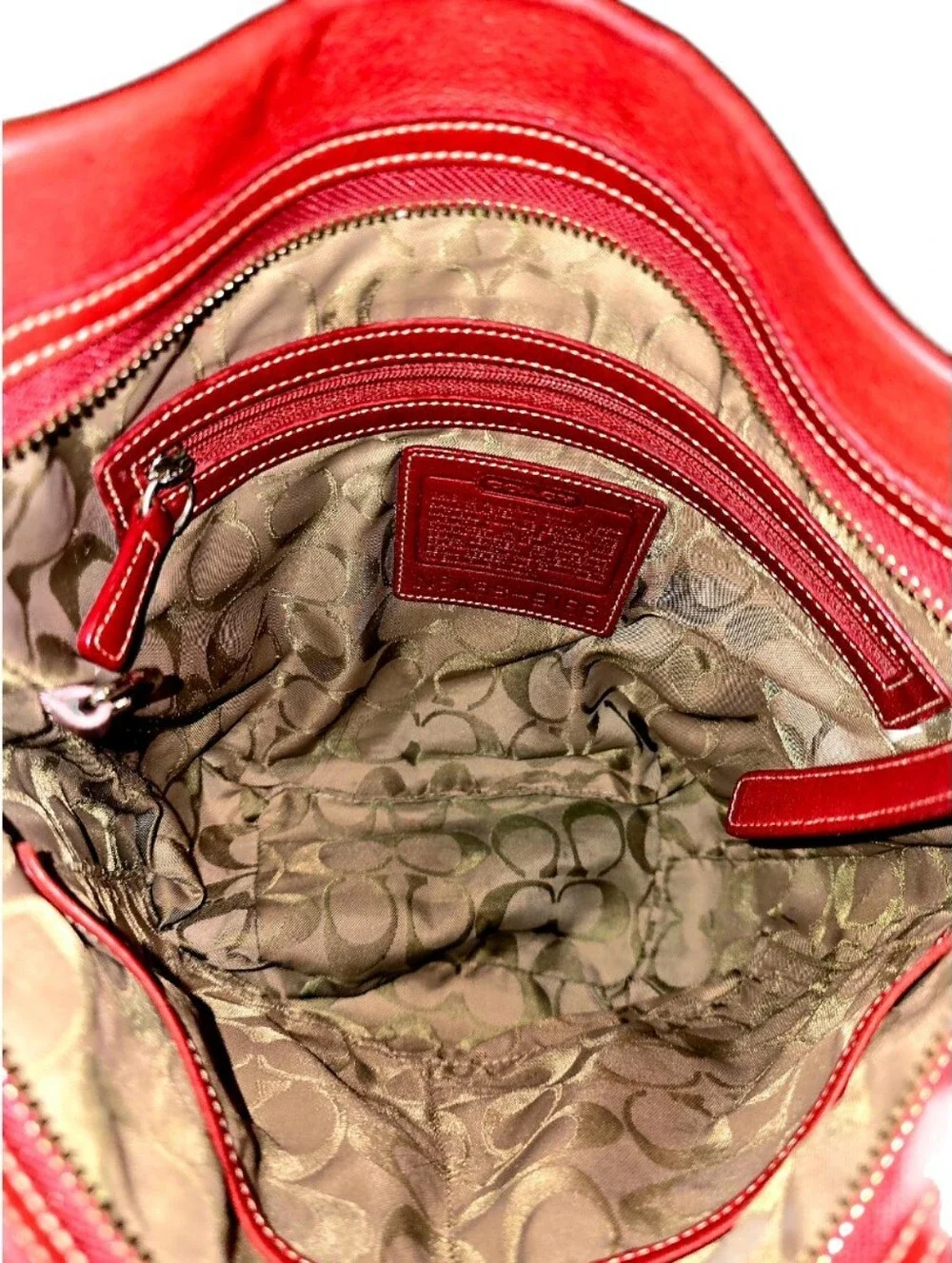 Coach 9186 Vintage Legacy Soho Red Leather Bucket Duffle Shoulder Bag W/Wallet